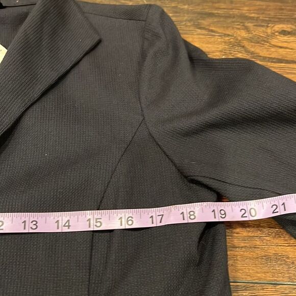 eileen fisher funnel neck long shaped blazer jacket size S in EUC snap buttons - Picture 7 of 10